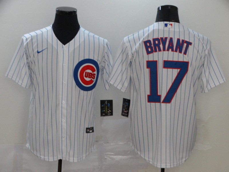 Men's Chicago Cubs Kris Bryant #17 White Baseball Jersey